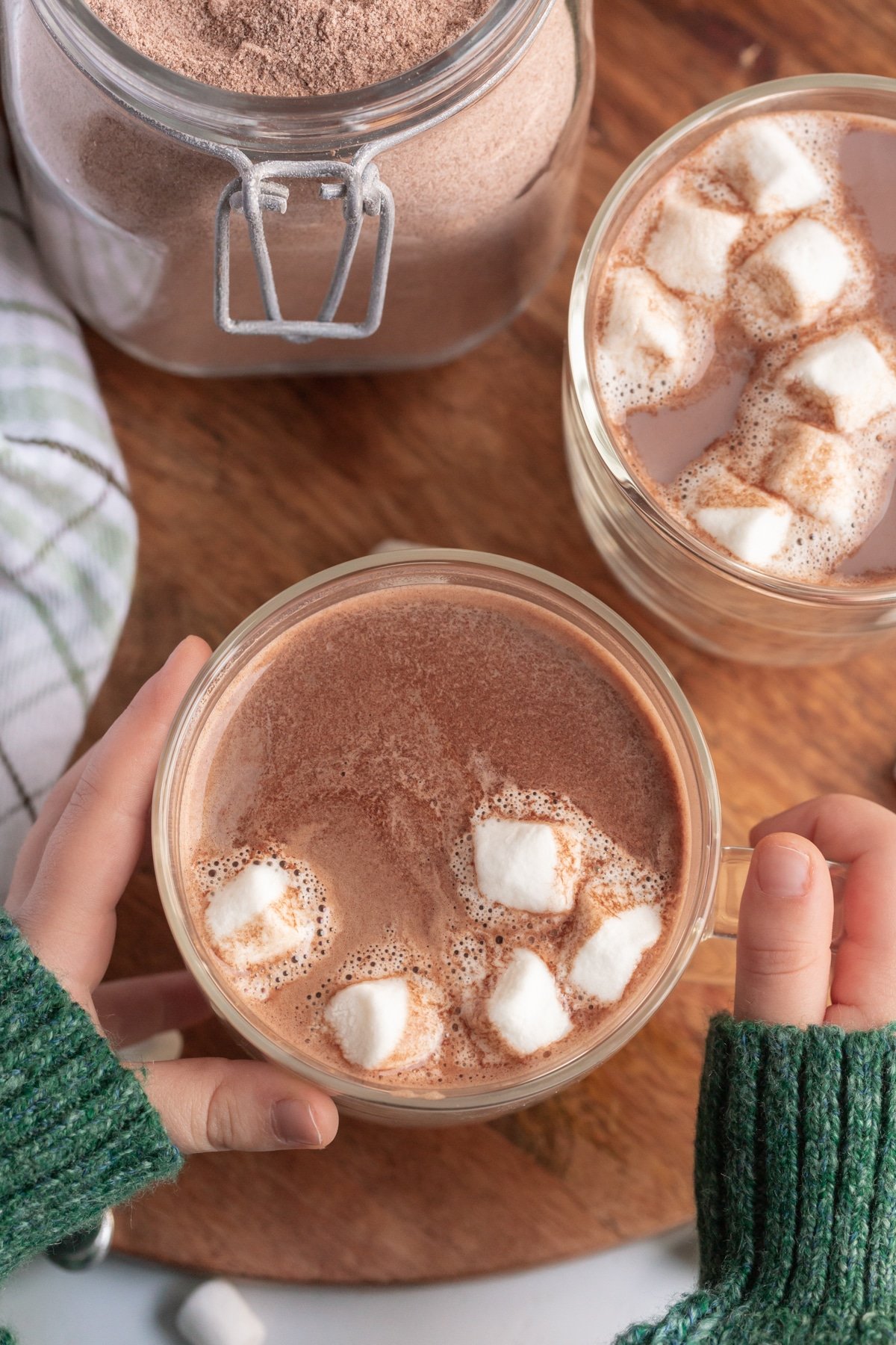 homemade hot chocolate in mugs