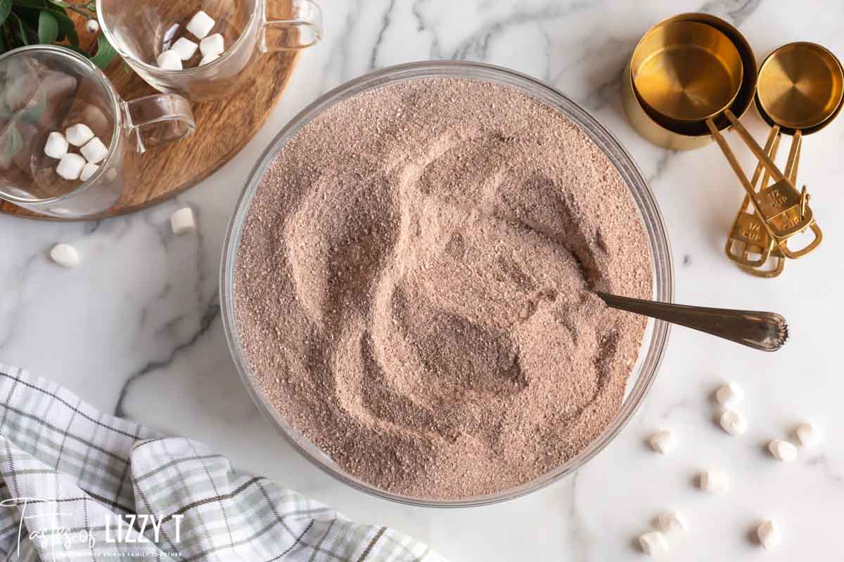 bulk hot cocoa mix in a bowl