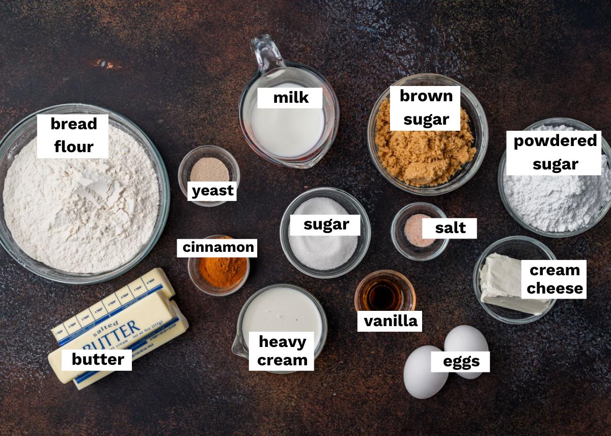 ingredients for cinnamon rolls