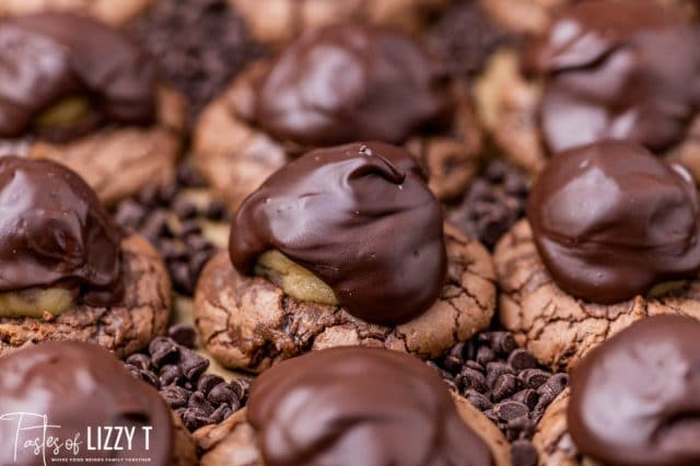 chocolate topped brownies with cookie dough