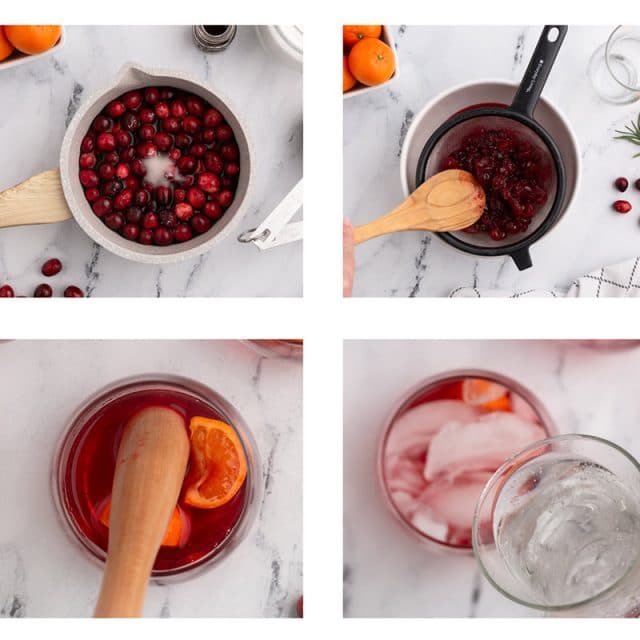 collage of how to make cranberry orange punch