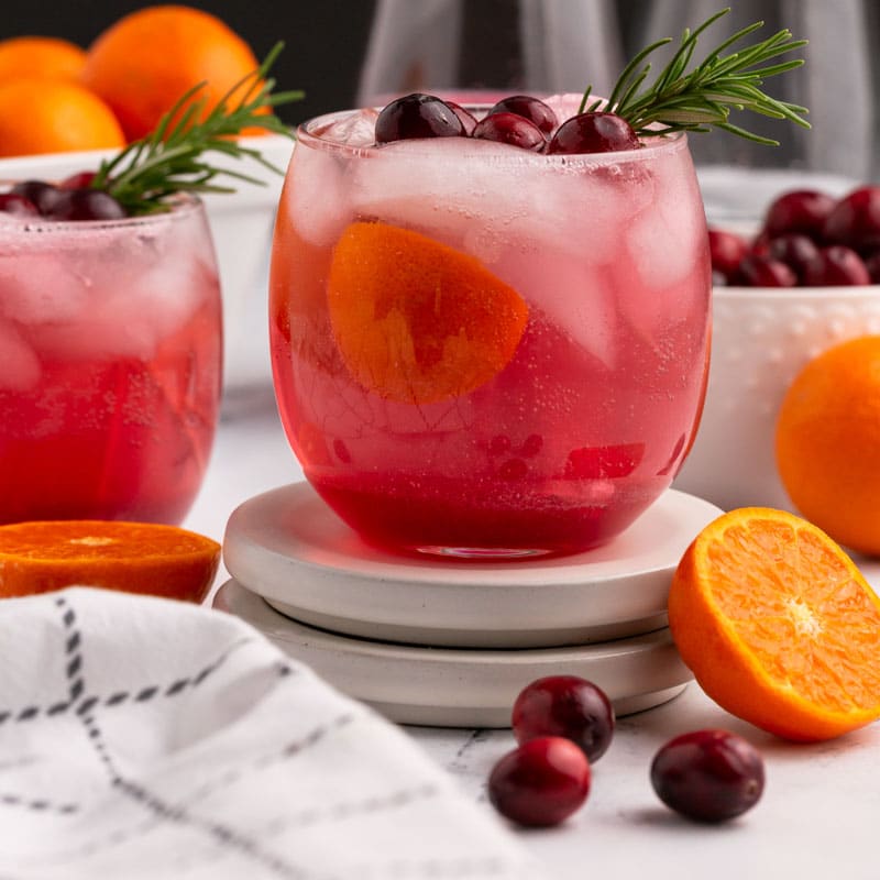 fizzy punch with cranberries and orange