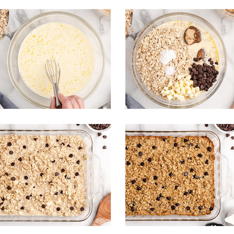 collage of how to make baked oatmeal
