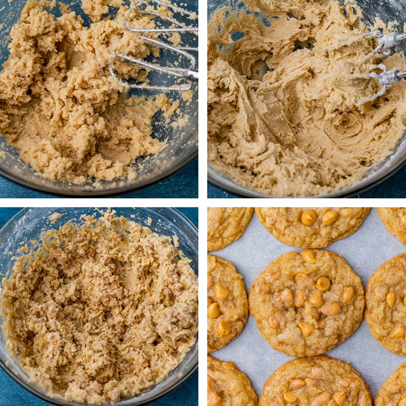 collage of how to make butterscotch cookies