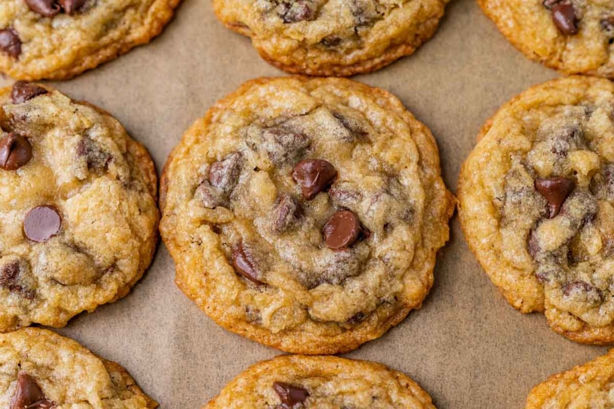 baked cookies on a piece of parchment paper