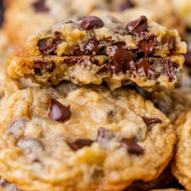 potato chip cookies with melted chocolate chips