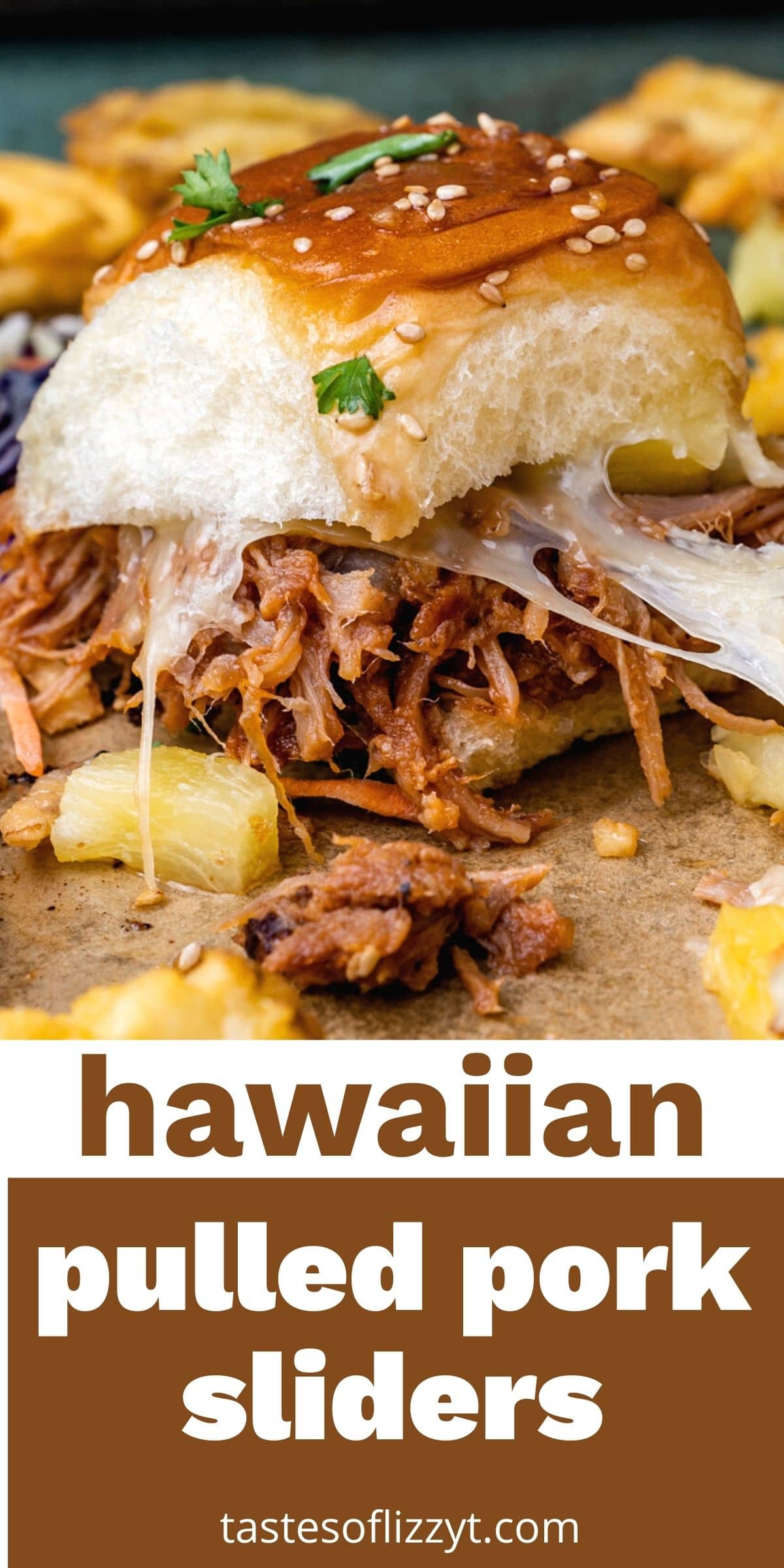 Hawaiian pulled pork sliders are a delicious sweet & spicy twist on classic pulled pork. It's a great way to use up leftover pulled pork. via @tastesoflizzyt