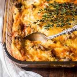 casserole with a spoon