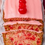 overhead view of a cherry loaf