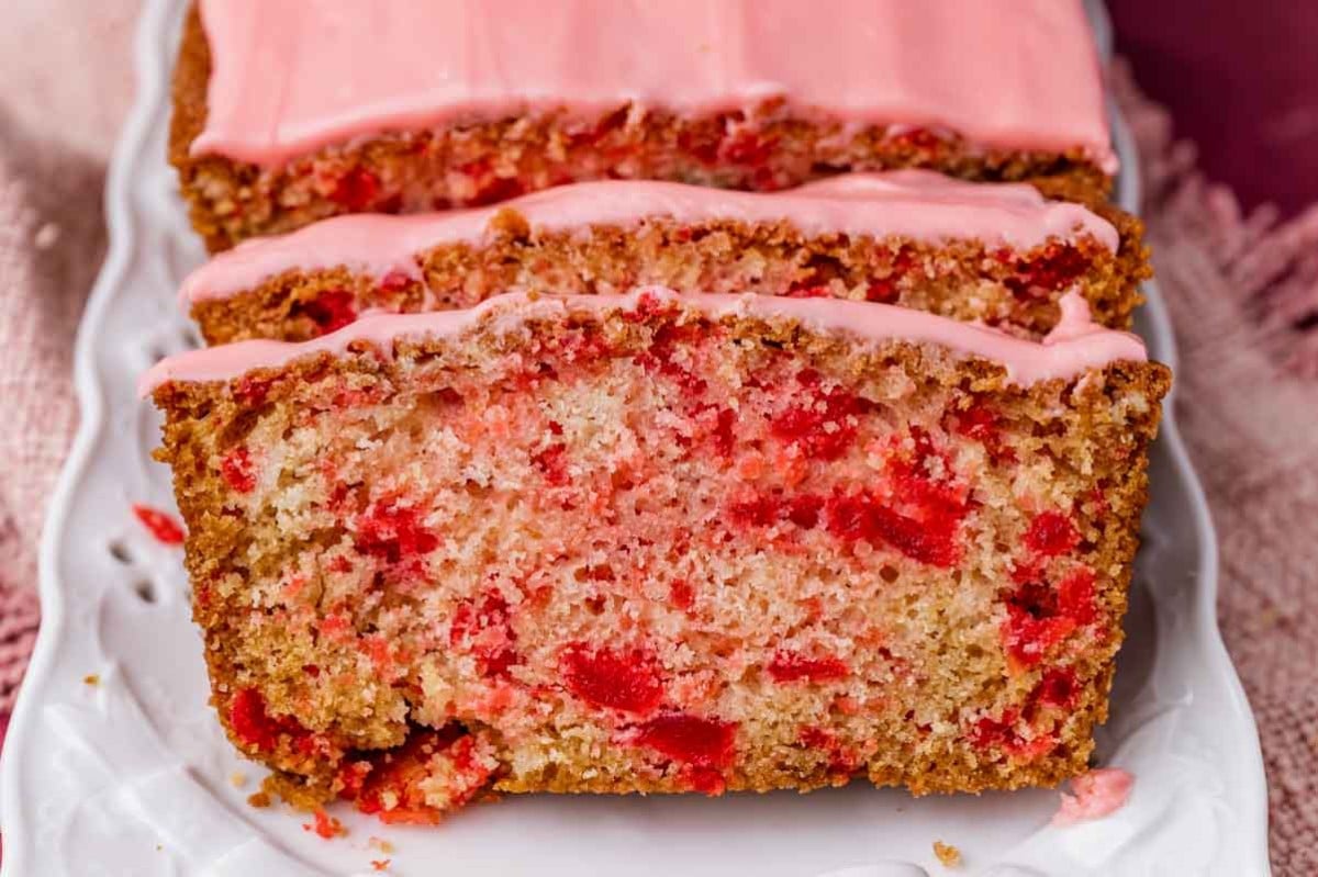 slices of cherry bread on a plate