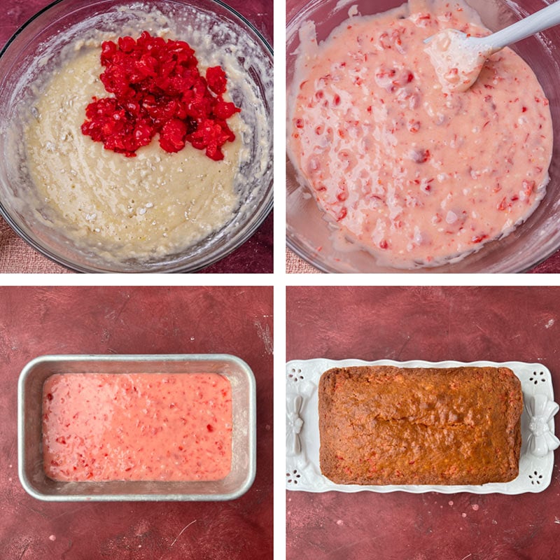 collage of how to make cherry bread