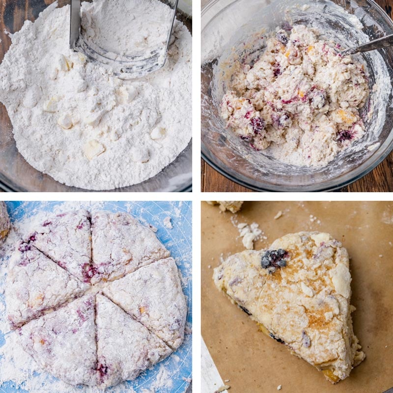 process shots of how to make scones