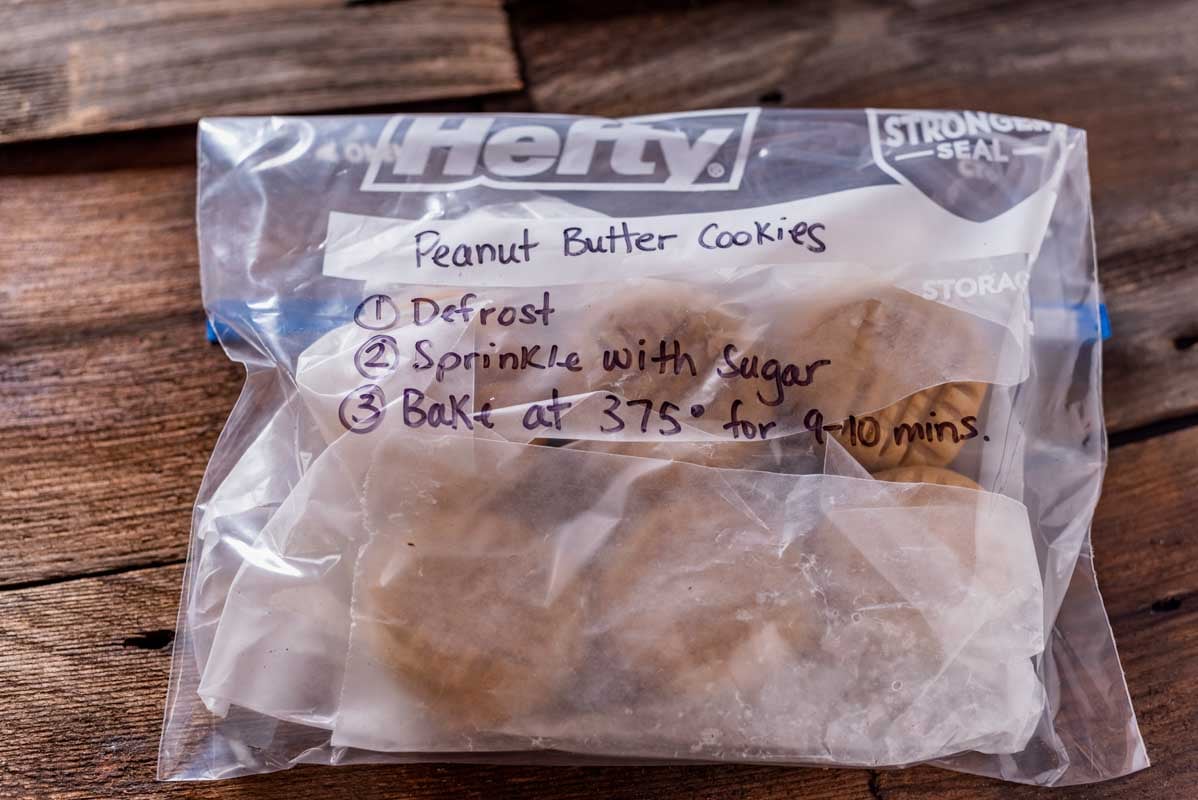 how to freeze cookie dough in a bag