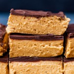 a stack of three peanut butter bars