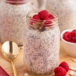raspberry overnight oats in a mason jar