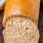 honey whole wheat sourdough bread on a table