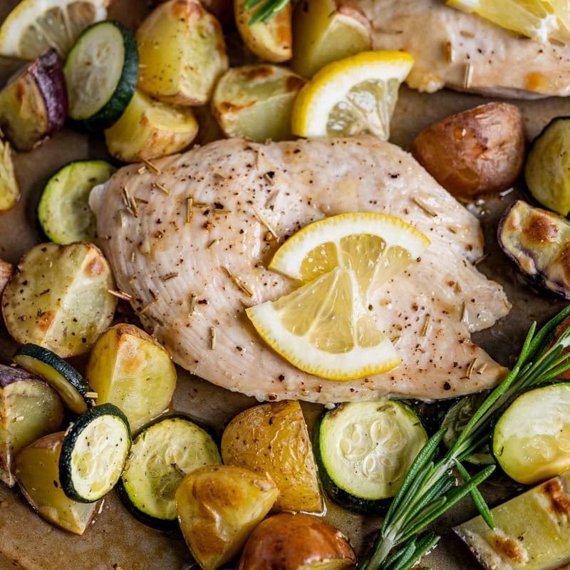 baked chicken with lemon and potatoes