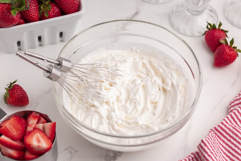homemade whipped cream in a bowl