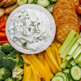 creamy dill dip with fresh dill
