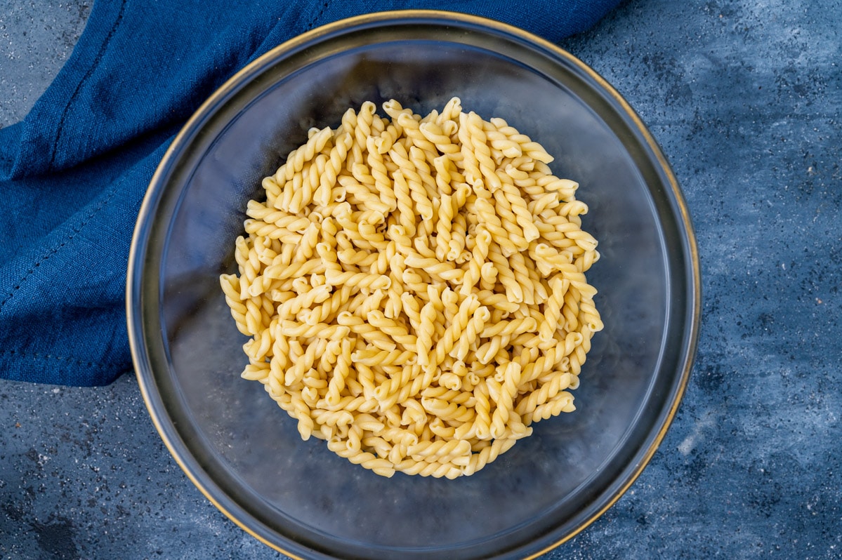 gemelli pasta in a bowl