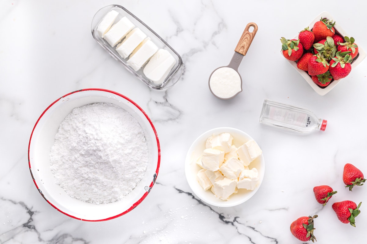 ingredients for frosting on table