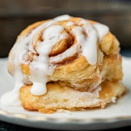 a crescent cinnamon roll sitting on a plate