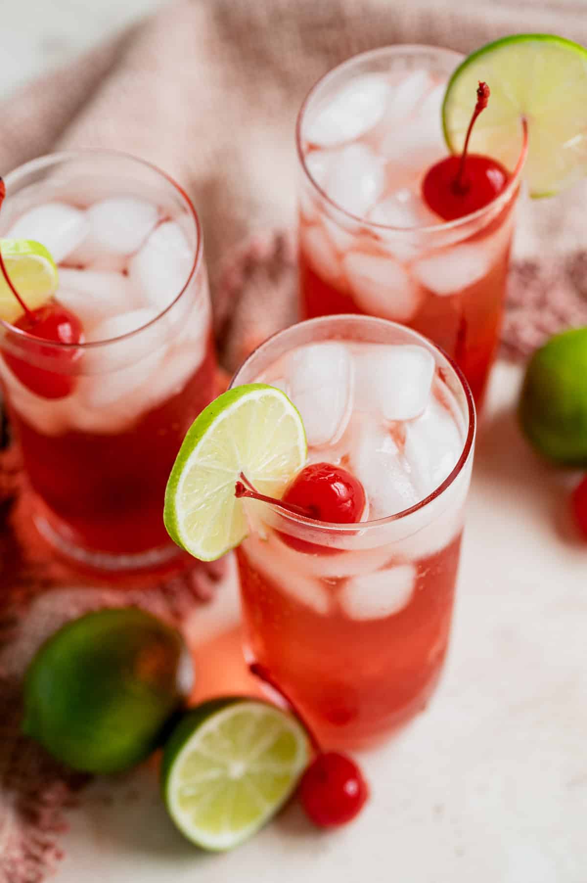 overhead view of 3 shirley temples