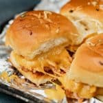 bbq chicken sliders with melty cheddar cheese