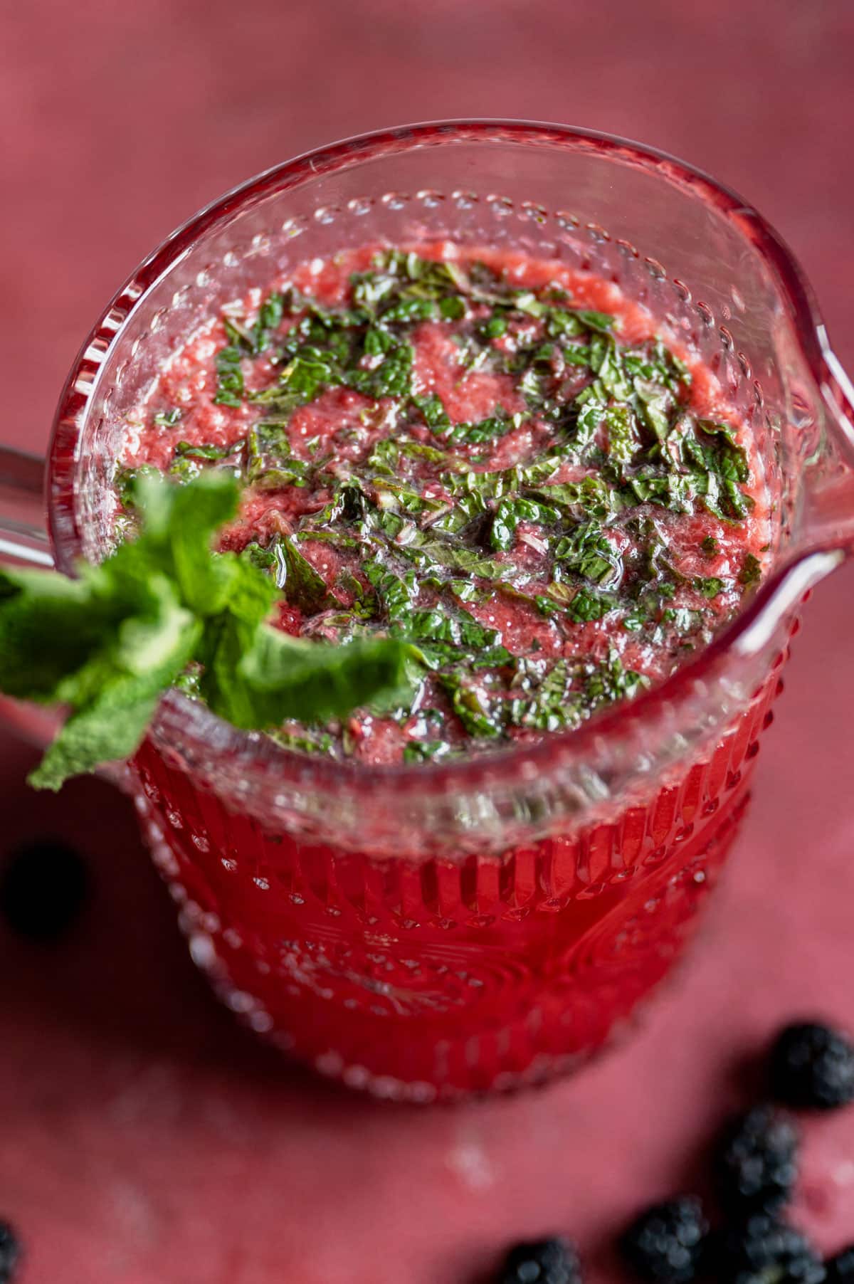 raspberry lemonade with muddled mint