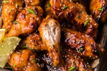 Honey Sriracha Chicken Wings Recipe | Tastes of Lizzy T