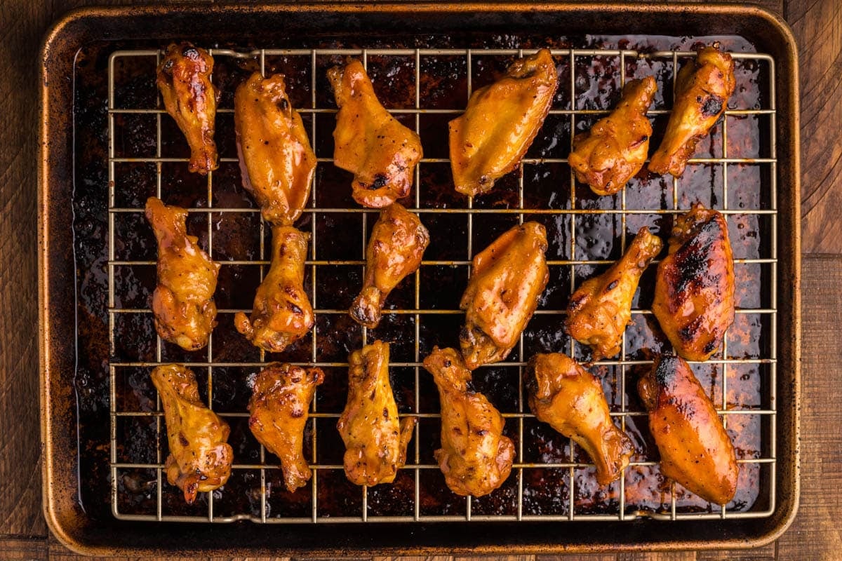 baked chicken on a wire rack