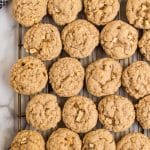 apple oatmeal cookies on a wire rack