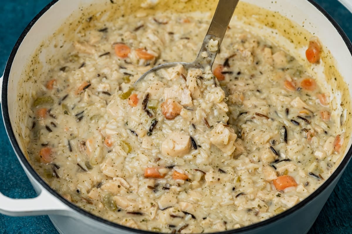 Creamy Chicken and Wild Rice Soup Tastes of Lizzy T
