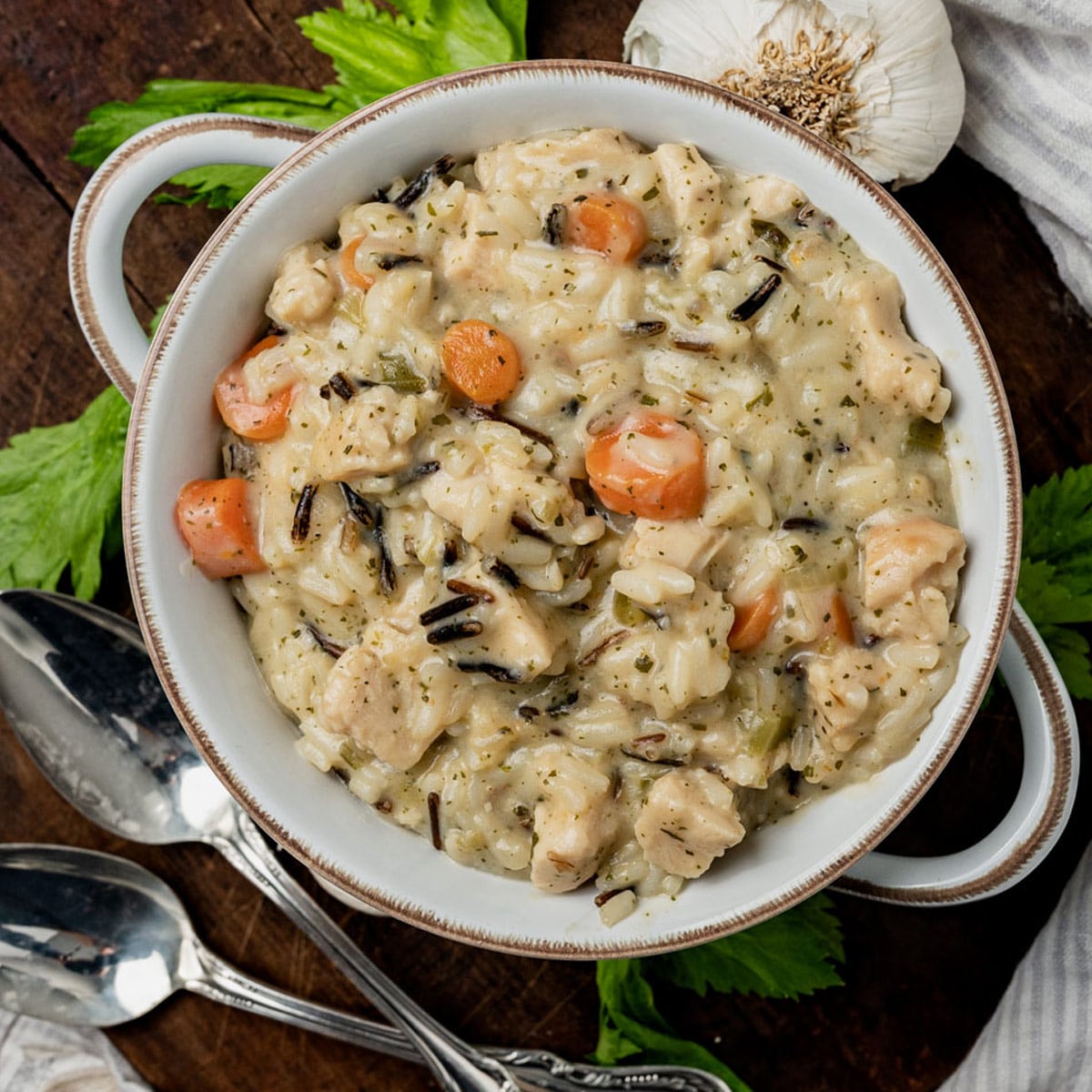 Creamy Chicken and Wild Rice Soup (With Meal Prep Instructions