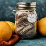 closeup of a jar of friendship tea mix