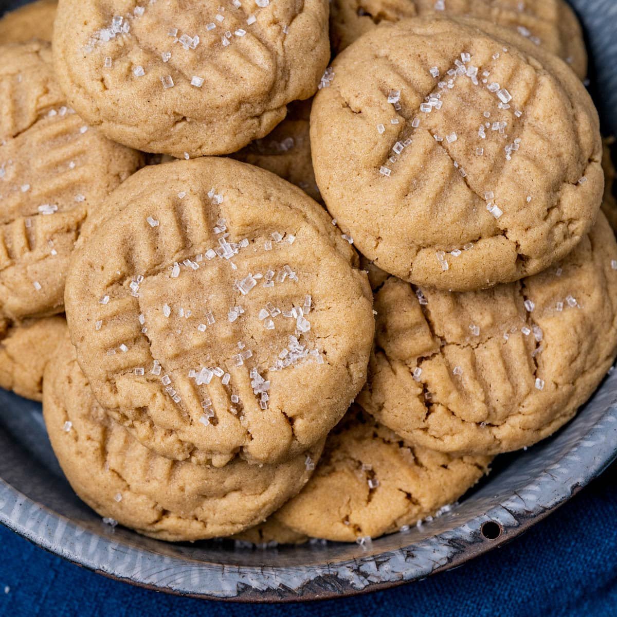 a pile of old fashioned peanut butter cookies