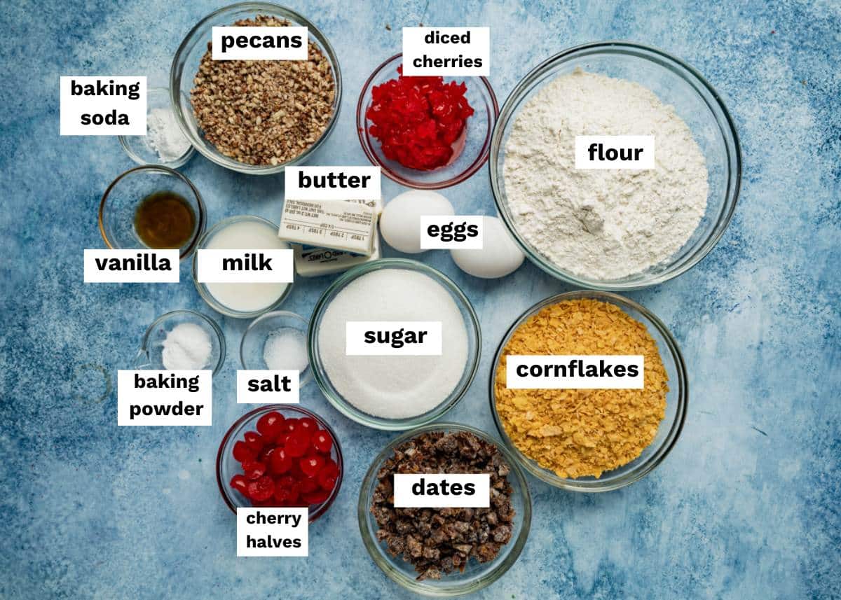 ingredients for cookies on a table