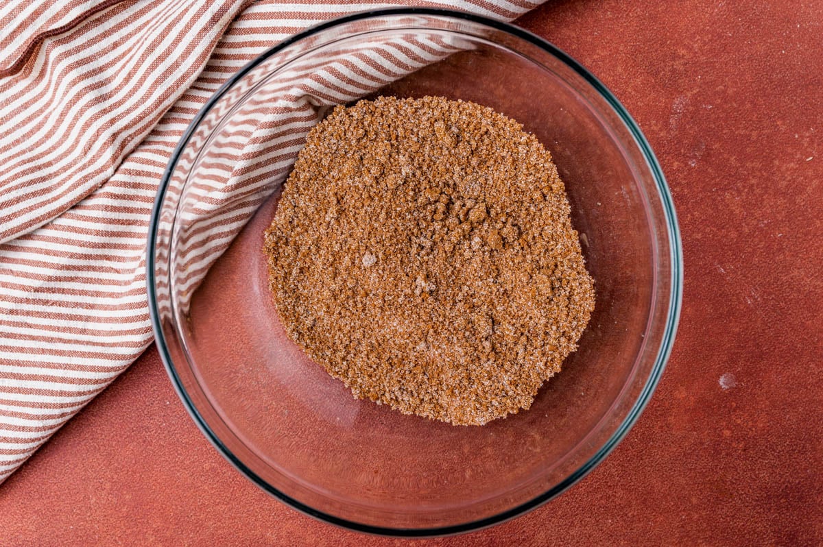 cinnamon sugar mixture in a glass bowl