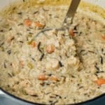 uncle ben's wild rice soup in a pot