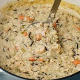 uncle ben's wild rice soup in a pot