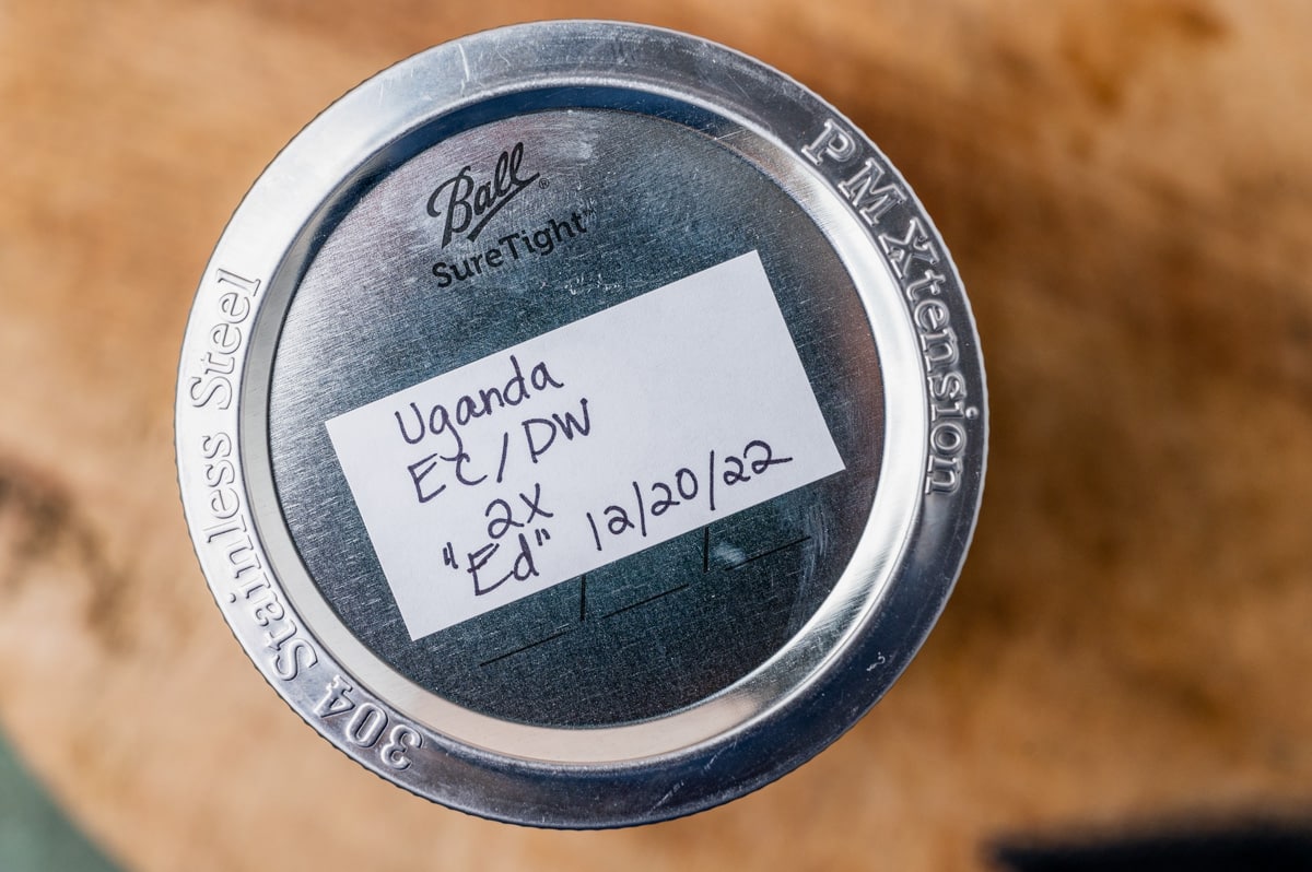 vanilla extract label on a mason jar