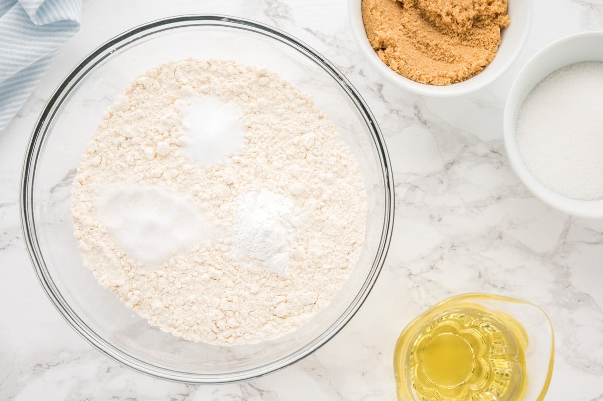 dry ingredients for bread in a mixing bowl