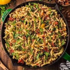 vegetarian pasta skillet with sundried tomatoes
