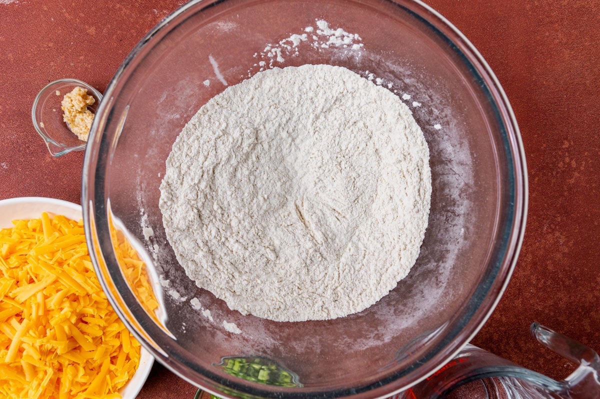 flour in a mixing bowl