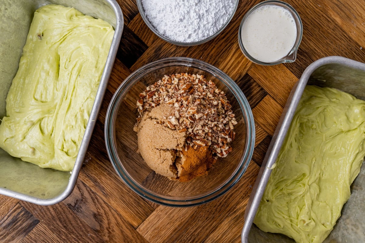 brown sugar, cinnamon and pecans on a table