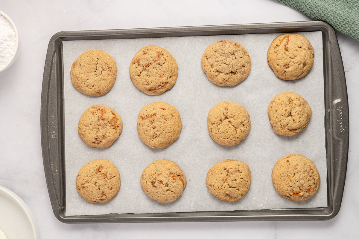 baked carrot cookies a cookie sheet