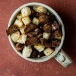 a bowl of white and rye croutons