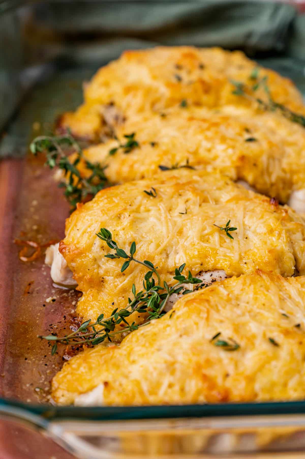 mayo chicken in a baking pan