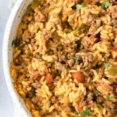 Spanish Rice with Ground Beef Recipe | Tastes of Lizzy T