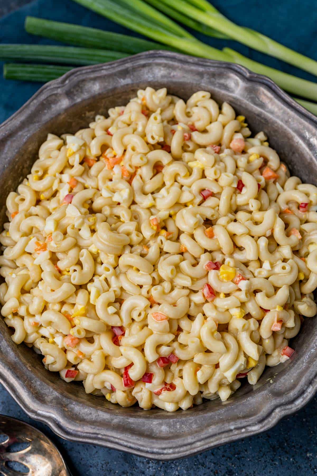 easy macaroni salad in a bowl